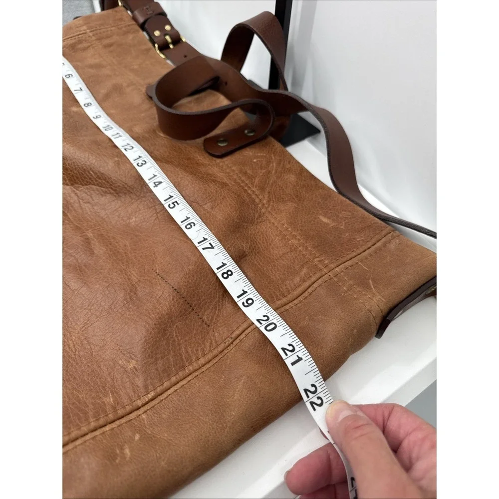 Grey 56 Leather Oversized Hobo Crossbody Bag Brown Solid Brass Hardware